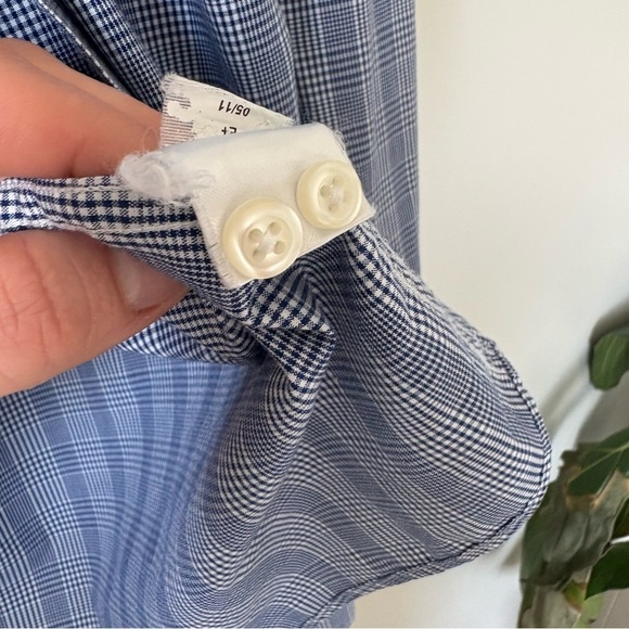 Men's Blue and White U.S. Polo Assn. Long Sleeve Button Up Shirt - Picture 9 of 9